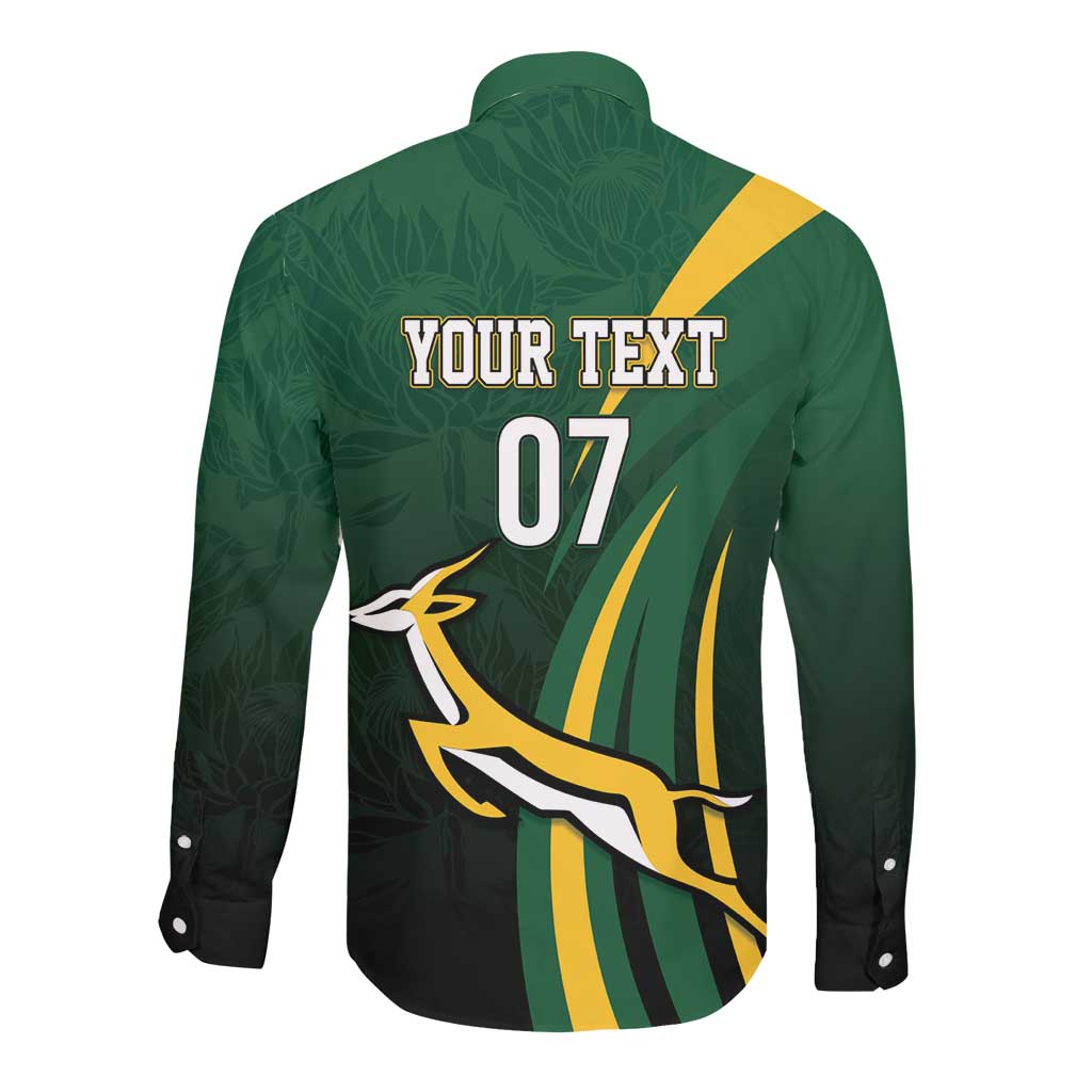South Africa WC2026 Personalized Long Sleeve Button Shirt Springboks Champion