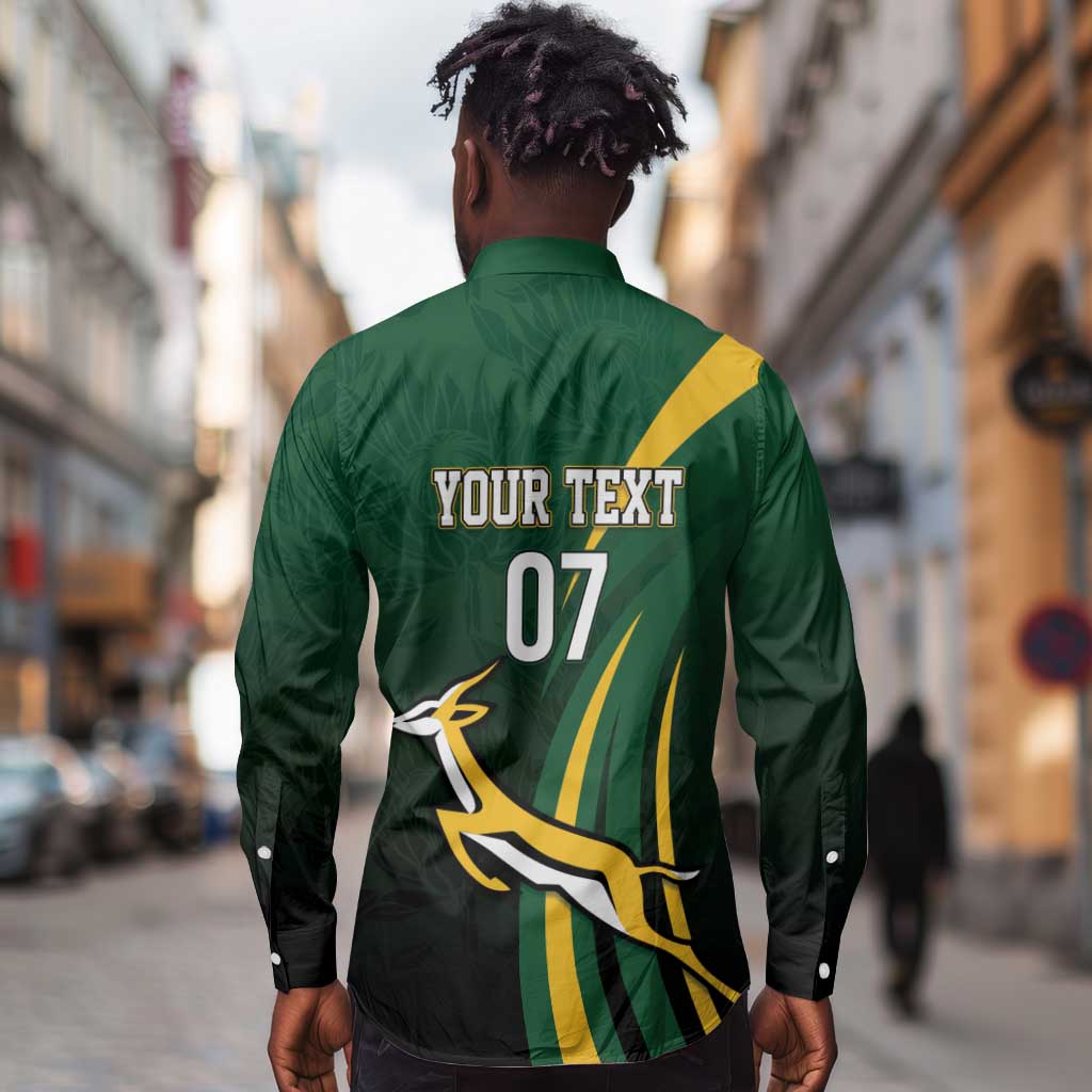 South Africa WC2026 Personalized Long Sleeve Button Shirt Springboks Champion