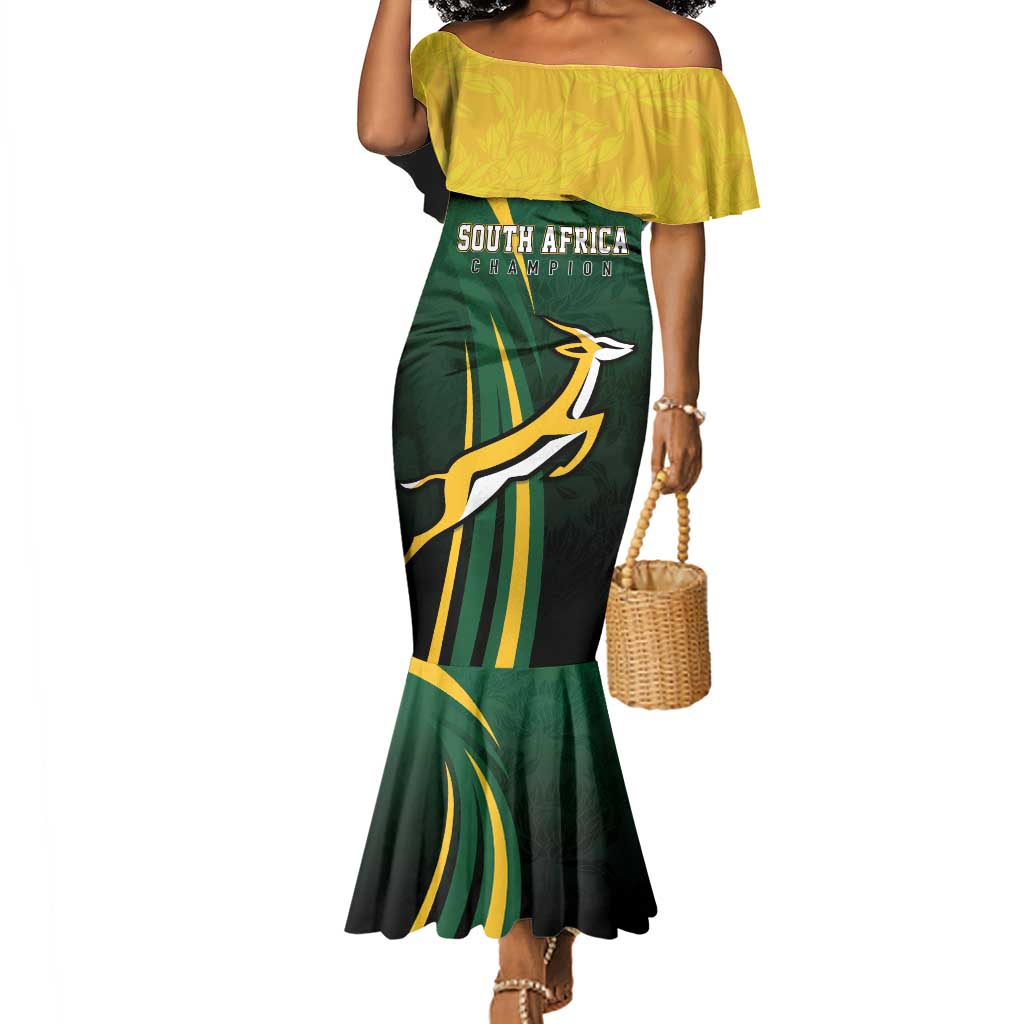 South Africa WC2026 Personalized Mermaid Dress Springboks Champion
