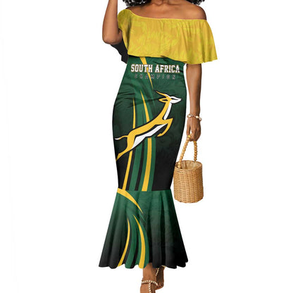 South Africa WC2026 Personalized Mermaid Dress Springboks Champion