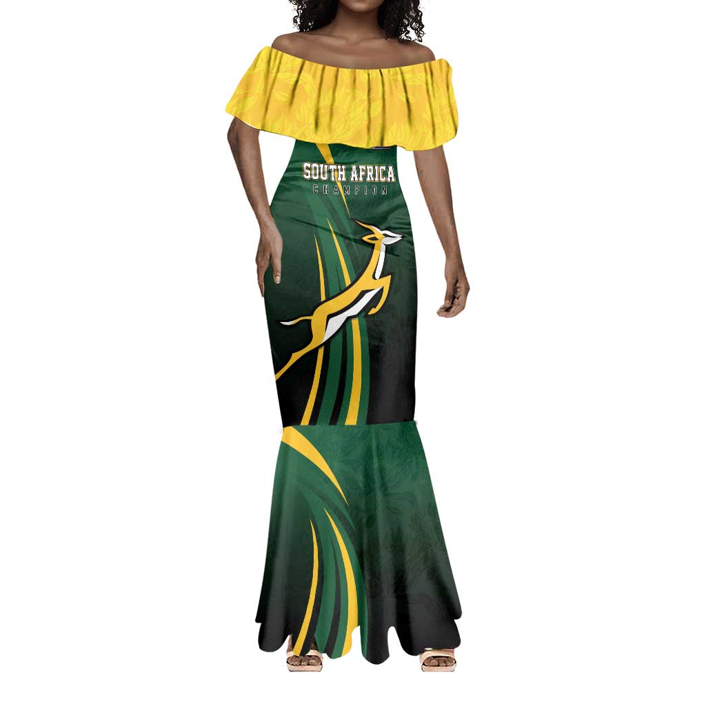 South Africa WC2026 Personalized Mermaid Dress Springboks Champion