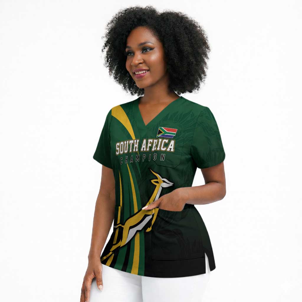 South Africa WC2026 Personalized Scrub Top Springboks Champion