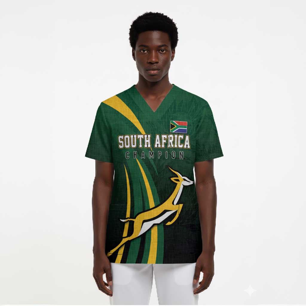 South Africa WC2026 Personalized Scrub Top Springboks Champion