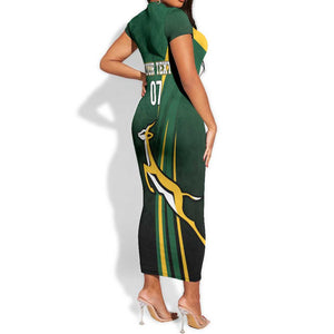 South Africa WC2026 Personalized Short Sleeve Bodycon Dress Springboks Champion