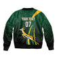 South Africa WC2026 Personalized Sleeve Zip Bomber Jacket Springboks Champion