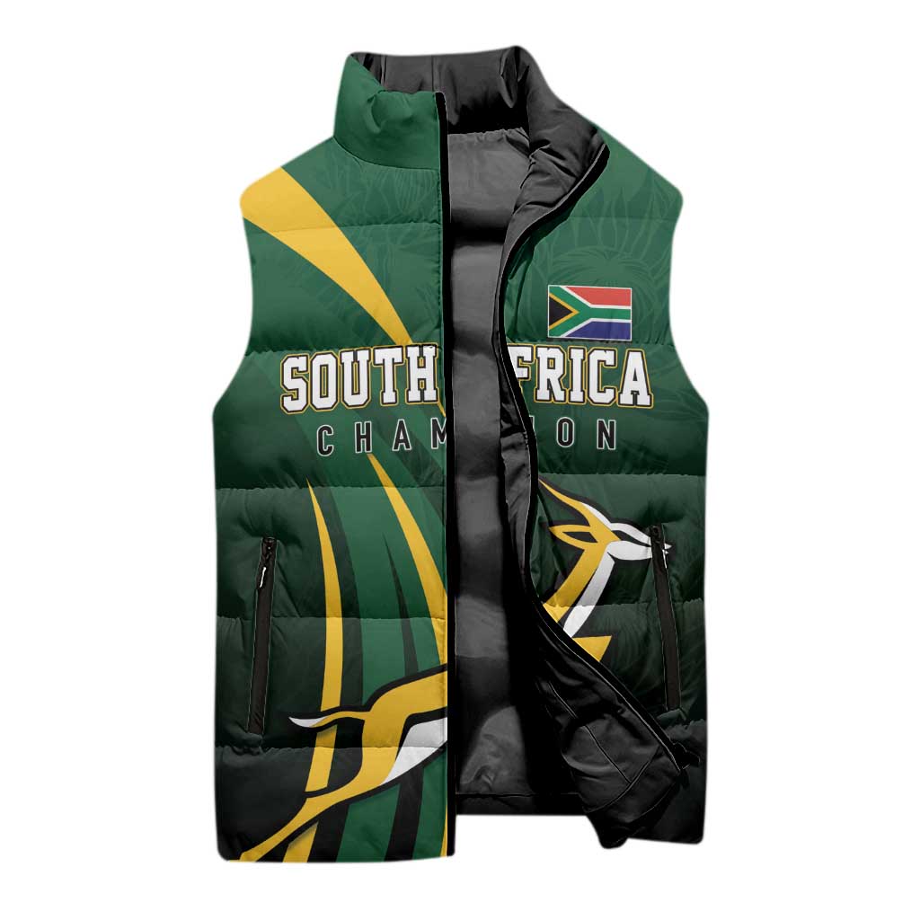 South Africa WC2026 Personalized Sleeveless Puffer Jacket Springboks Champion
