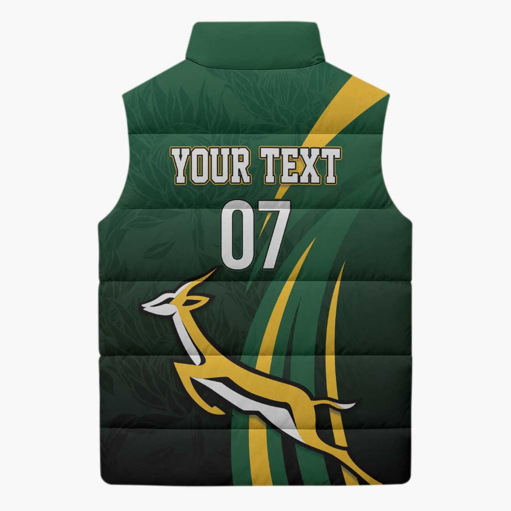 South Africa WC2026 Personalized Sleeveless Puffer Jacket Springboks Champion