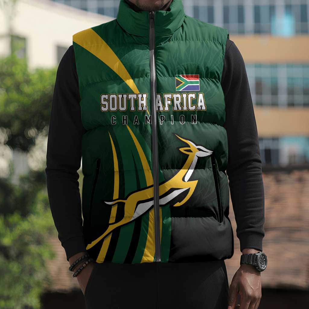 South Africa WC2026 Personalized Sleeveless Puffer Jacket Springboks Champion