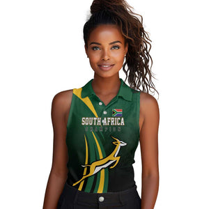 South Africa WC2026 Personalized Women Sleeveless Polo Shirt Springboks Champion