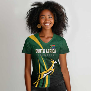 South Africa WC2026 Personalized Women V-Neck T-Shirt Springboks Champion