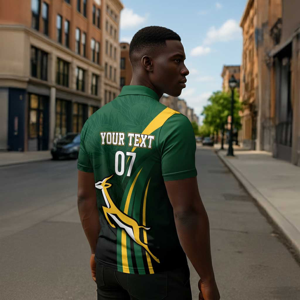 South Africa WC2026 Personalized Zipper Polo Shirt Springboks Champion