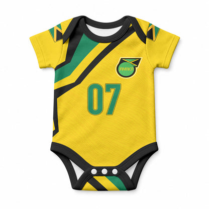 Custom Jamaica Football Baby Onesie Reggae Boyz Retro WC 1998 Inspired