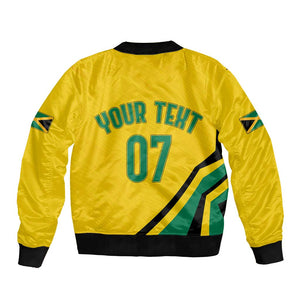 Personalised Jamaica Football Bomber Jacket Reggae Boyz Retro WC 1998 Inspired