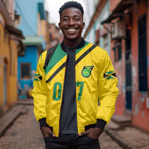 Personalised Jamaica Football Bomber Jacket Reggae Boyz Retro WC 1998 Inspired