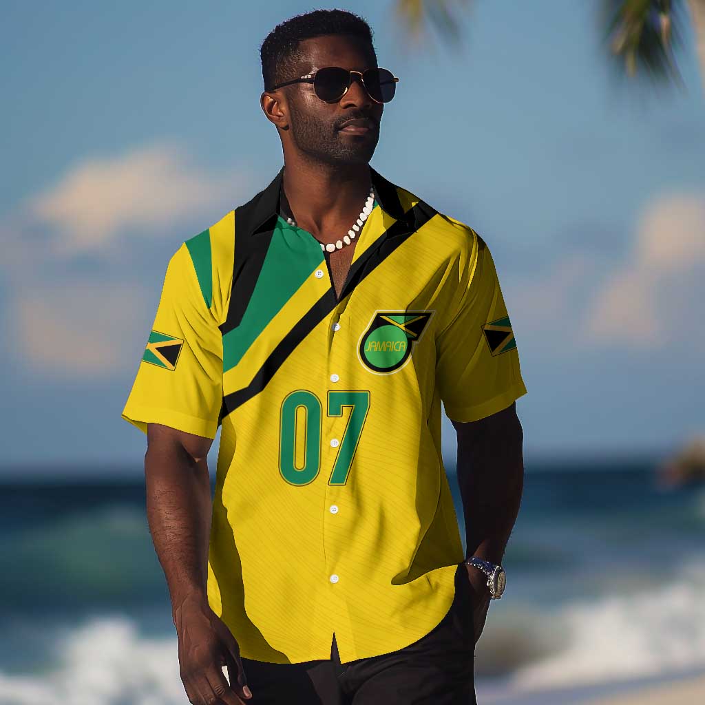 Personalised Jamaica Football Hawaiian Shirt Reggae Boyz Retro WC 1998 Inspired