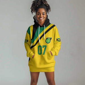 Personalised Jamaica Football Hoodie Dress Reggae Boyz Retro WC 1998 Inspired