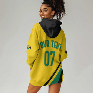 Personalised Jamaica Football Hoodie Dress Reggae Boyz Retro WC 1998 Inspired