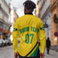 Personalised Jamaica Football Long Sleeve Button Shirt Reggae Boyz Retro WC 1998 Inspired