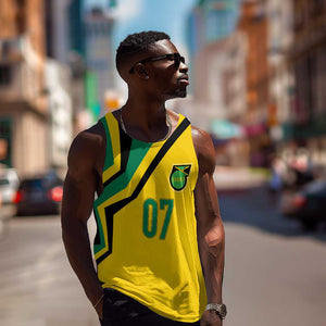 Personalised Jamaica Football Men Tank Top Reggae Boyz Retro WC 1998 Inspired