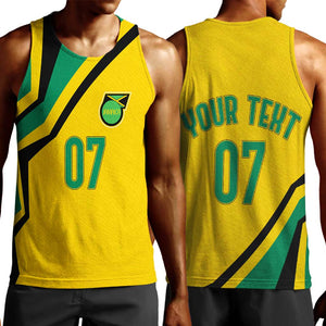 Personalised Jamaica Football Men Tank Top Reggae Boyz Retro WC 1998 Inspired