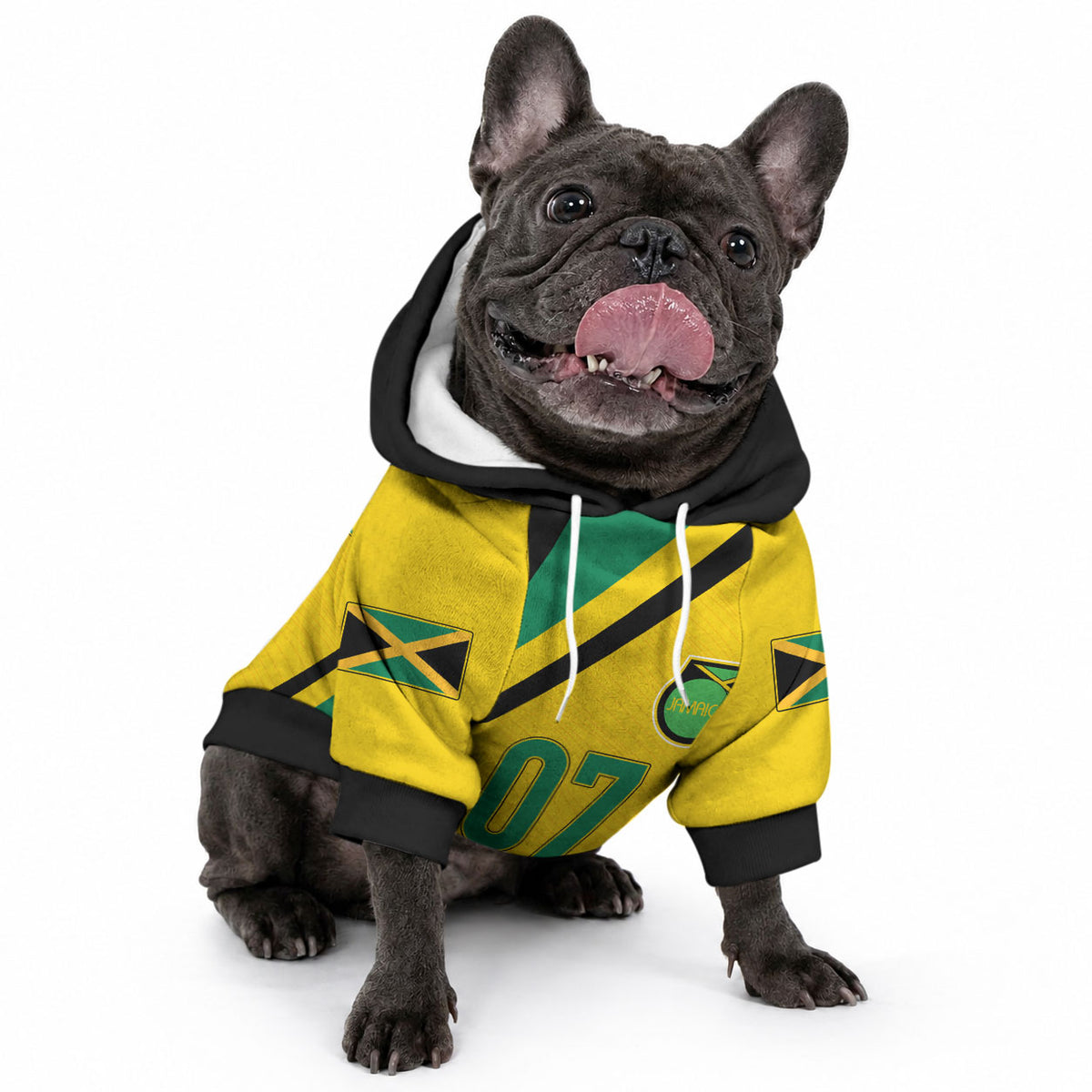 Custom Jamaica Football Pet Hoodie Reggae Boyz Retro WC 1998 Inspired