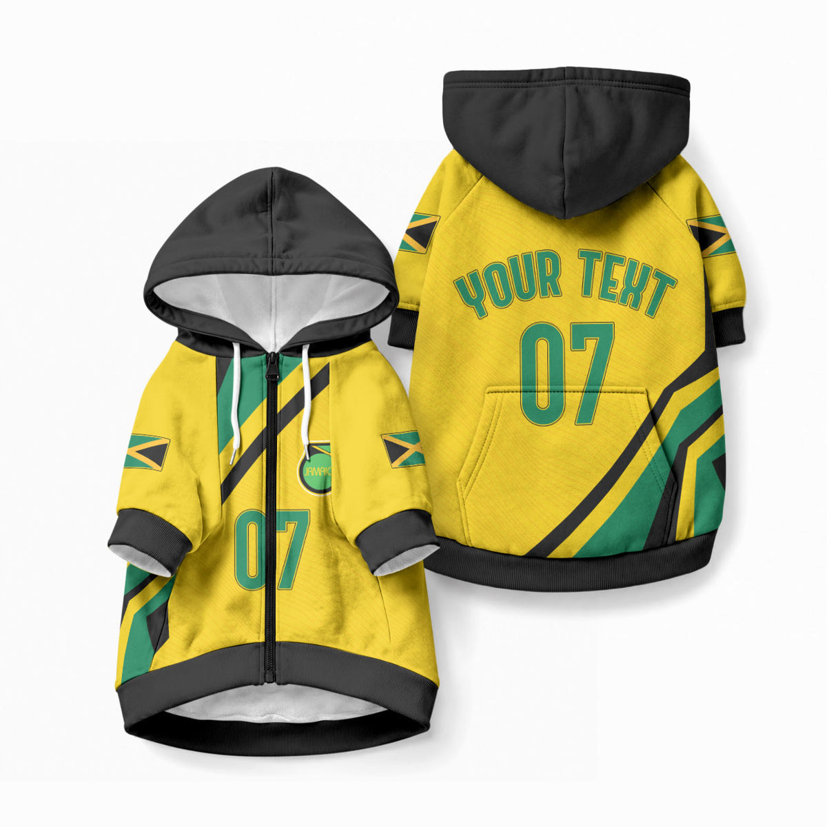 Custom Jamaica Football Pet Hoodie Reggae Boyz Retro WC 1998 Inspired