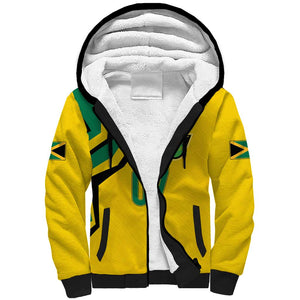 Personalised Jamaica Football Sherpa Hoodie Reggae Boyz Retro WC 1998 Inspired