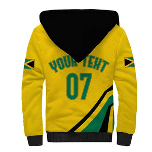 Personalised Jamaica Football Sherpa Hoodie Reggae Boyz Retro WC 1998 Inspired