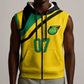 Personalised Jamaica Football Sleeveless Zip Hoodie Reggae Boyz Retro WC 1998 Inspired - African Pride