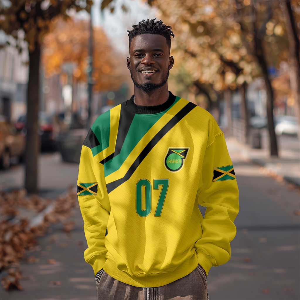 Personalised Jamaica Football Sweatshirt Reggae Boyz Retro WC 1998 Inspired