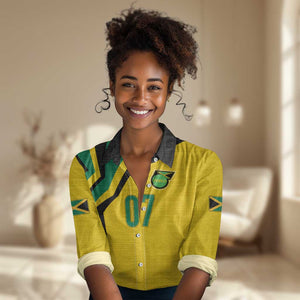 Personalised Jamaica Football Women Casual Shirt Reggae Boyz Retro WC 1998 Inspired