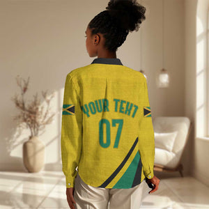 Personalised Jamaica Football Women Casual Shirt Reggae Boyz Retro WC 1998 Inspired