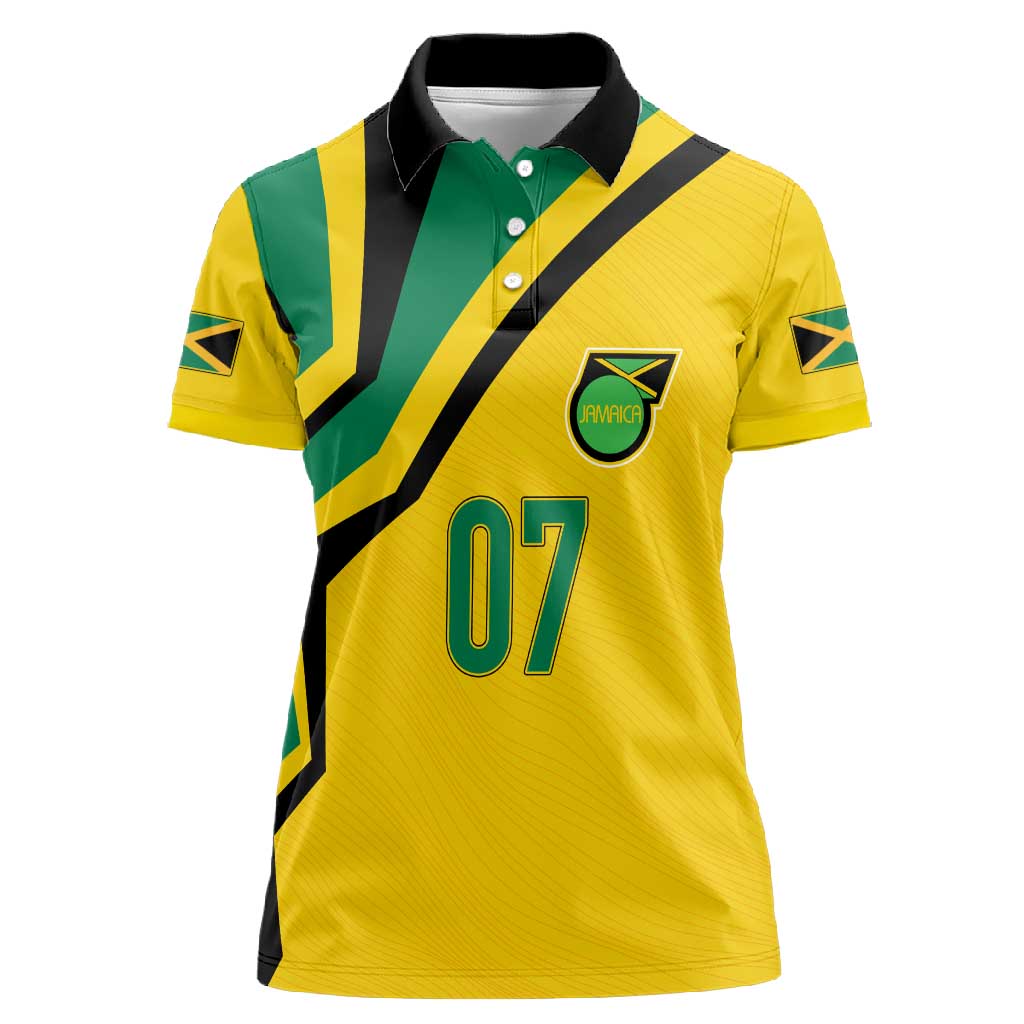 Personalised Jamaica Football Women Polo Shirt Reggae Boyz Retro WC 1998 Inspired