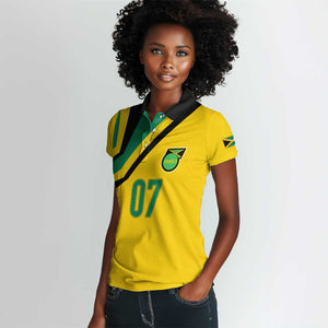 Personalised Jamaica Football Women Polo Shirt Reggae Boyz Retro WC 1998 Inspired