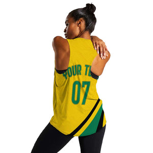 Personalised Jamaica Football Women Racerback Tank Reggae Boyz Retro WC 1998 Inspired