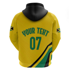 Personalised Jamaica Football Zip Hoodie Reggae Boyz Retro WC 1998 Inspired