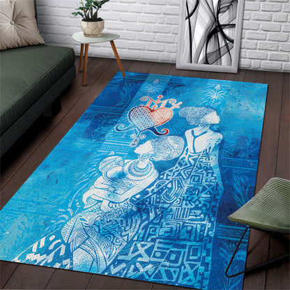 Afro Erzulie Dantor Veve Area Rug Mother Goddess