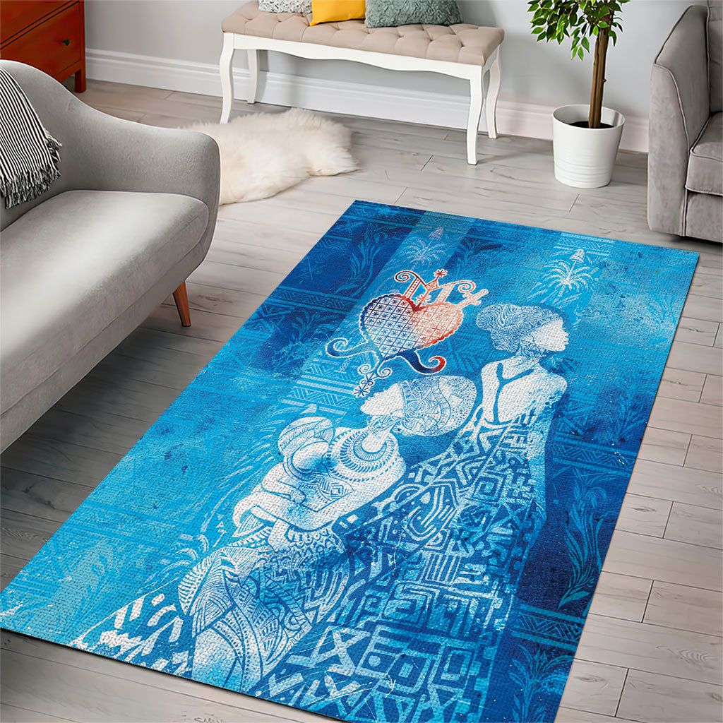 Afro Erzulie Dantor Veve Area Rug Mother Goddess
