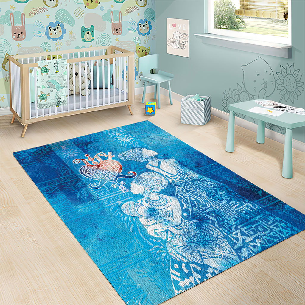 Afro Erzulie Dantor Veve Area Rug Mother Goddess