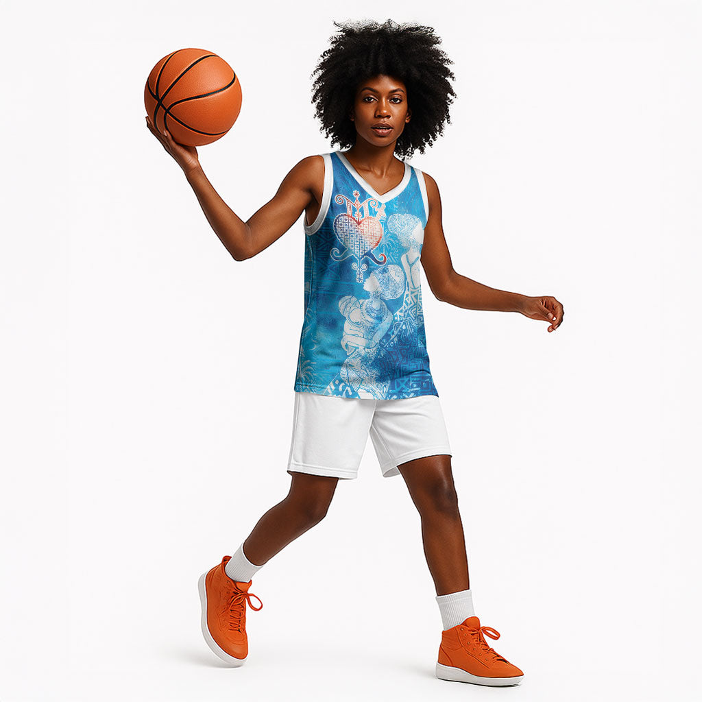 Afro Erzulie Dantor Veve Basketball Jersey Mother Goddess