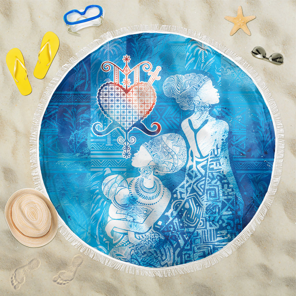 Afro Erzulie Dantor Veve Beach Blanket Mother Goddess