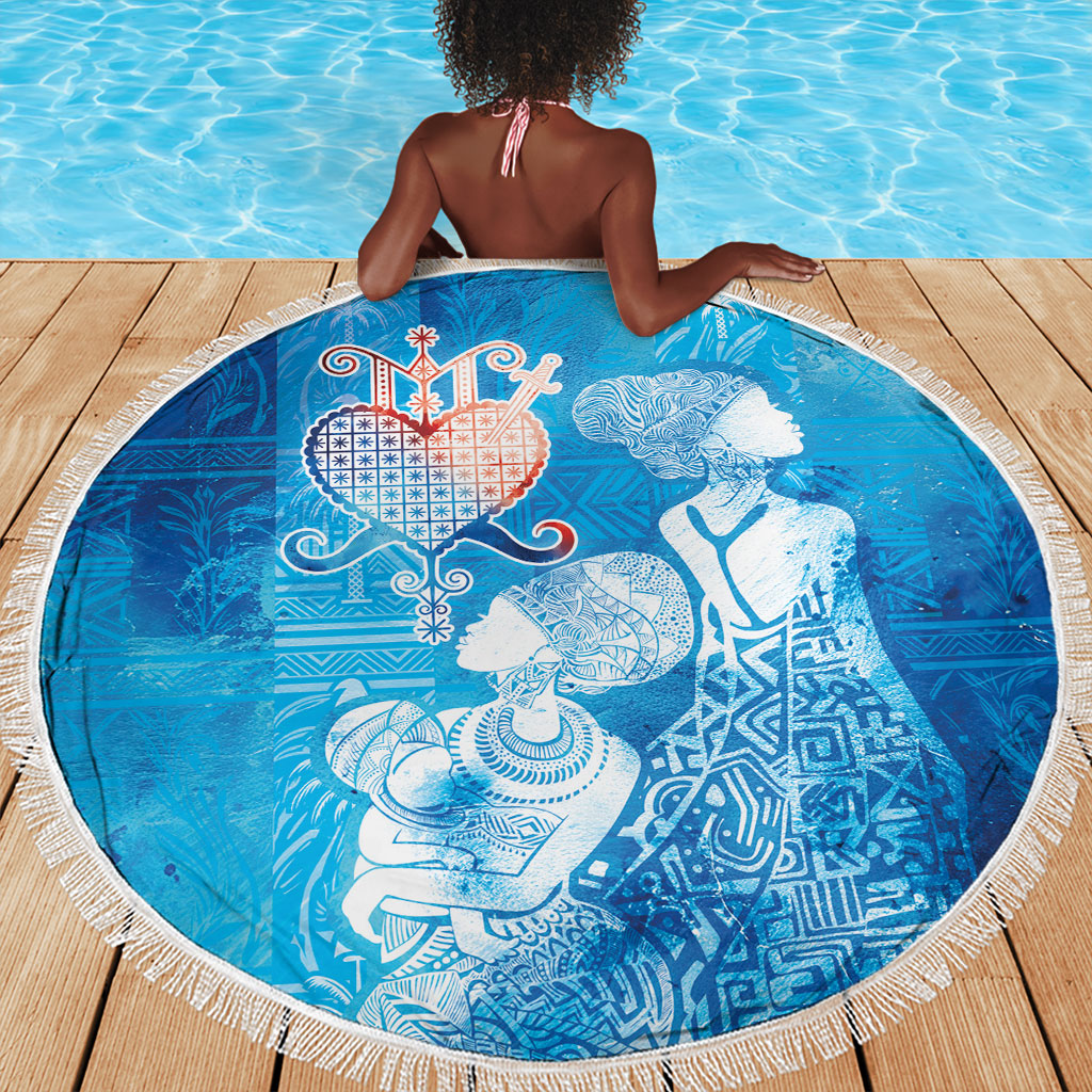 Afro Erzulie Dantor Veve Beach Blanket Mother Goddess