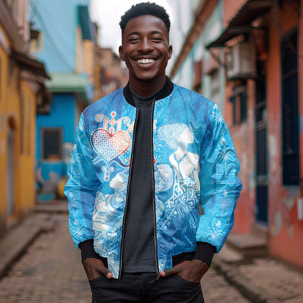 Afro Erzulie Dantor Veve Bomber Jacket Mother Goddess
