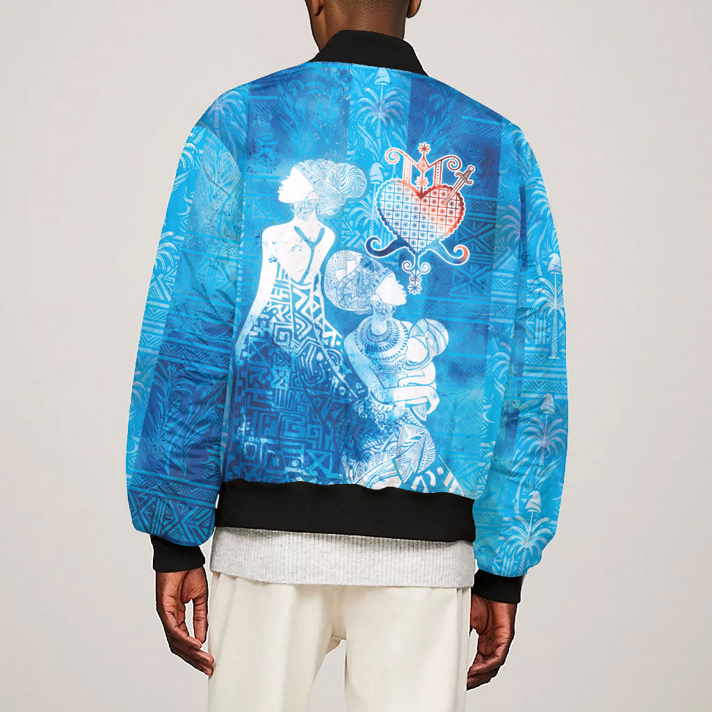 Afro Erzulie Dantor Veve Bomber Jacket Mother Goddess