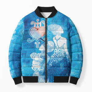 Afro Erzulie Dantor Veve Bomber Puffer Jacket Mother Goddess