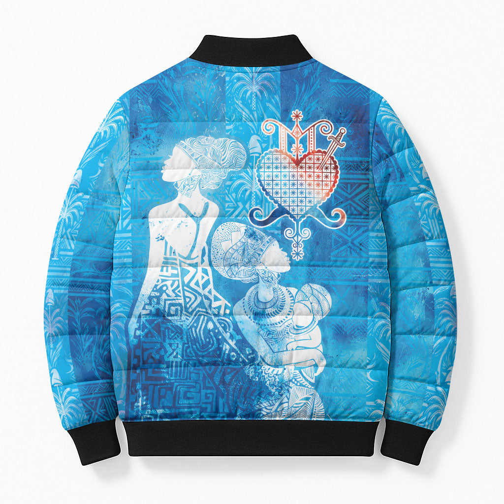 Afro Erzulie Dantor Veve Bomber Puffer Jacket Mother Goddess