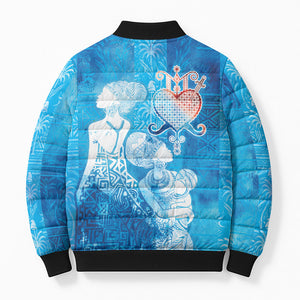 Afro Erzulie Dantor Veve Bomber Puffer Jacket Mother Goddess