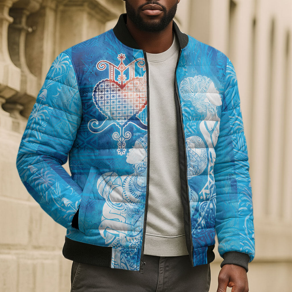 Afro Erzulie Dantor Veve Bomber Puffer Jacket Mother Goddess