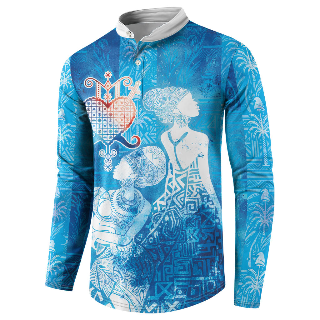 Afro Erzulie Dantor Veve Button Sweatshirt Mother Goddess