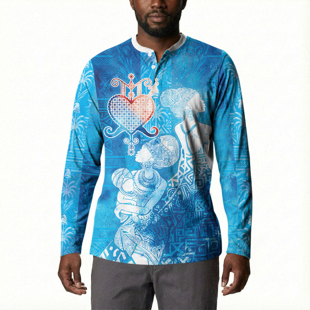Afro Erzulie Dantor Veve Button Sweatshirt Mother Goddess